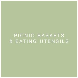 picnic baskets and eating utensils