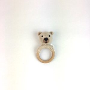 STONE KNITTED BEAR RATTLE
