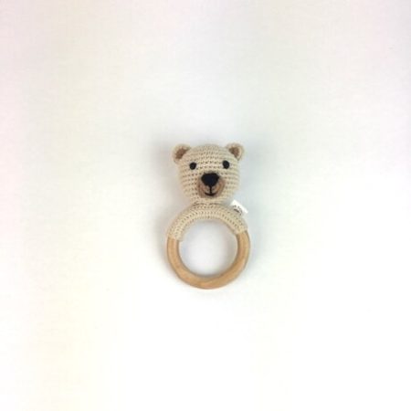 STONE KNITTED BEAR RATTLE