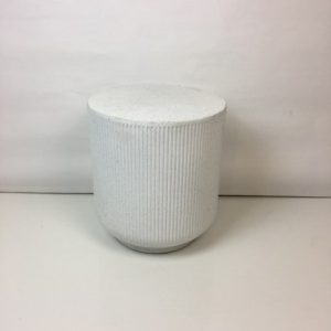 WHITE SPECKLED CERAMIC SIDE TABLE
