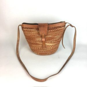 ORANGE GRASS WOVEN LEATHER STRAPS