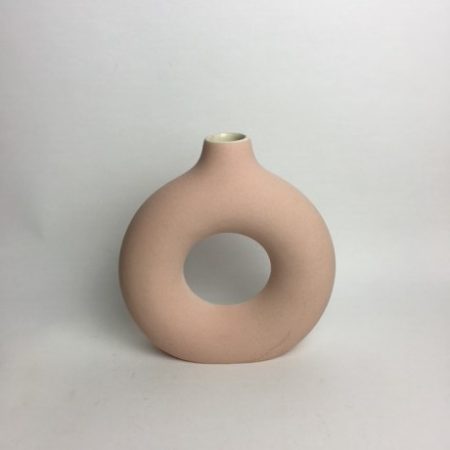 PINK ROUND CERAMIC VASE
