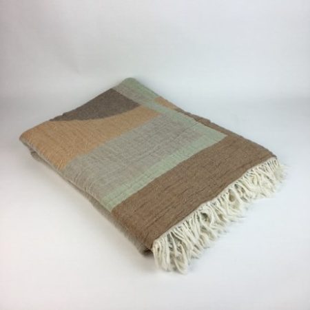 BROWN STONE TEAL PATTERNED MUSLIN