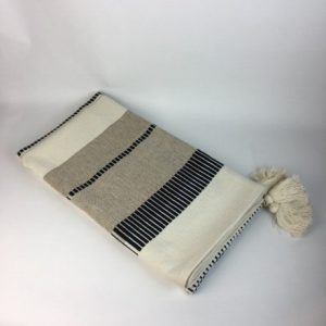 CREAM BLACK STONE TEXTURED TASSLES
