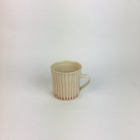 RED STRIPE STONE MUG