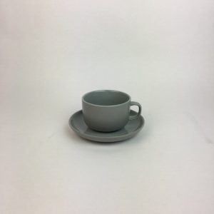 GREY COFFEE CUP & SAUCER