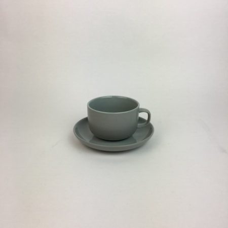 GREY COFFEE CUP & SAUCER