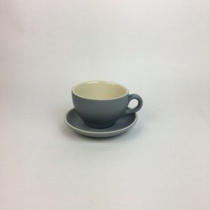 GREY CAPPUCCINO CUP & SAUCER