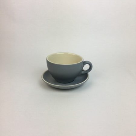 GREY CAPPUCCINO CUP & SAUCER