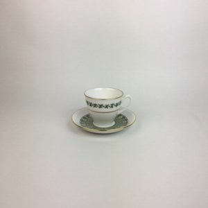 WHITE GREEN VINTAGE TEA CUP