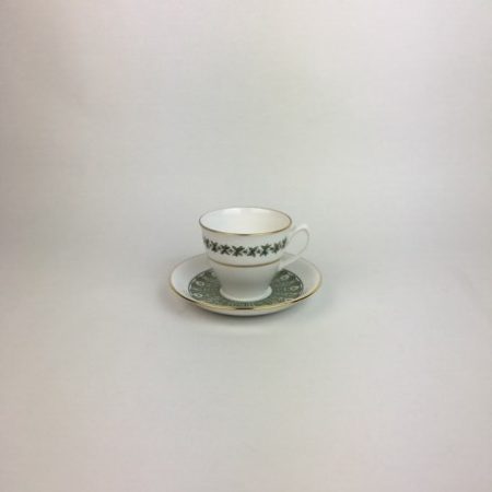 WHITE GREEN VINTAGE TEA CUP