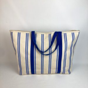 BLUE WHITE STRIPE CANVAS LARGE