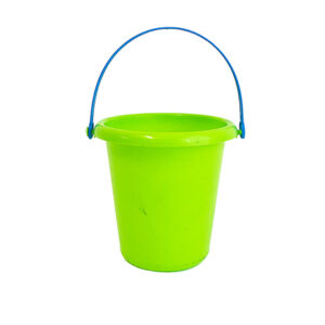 bucket green plain with blue handle