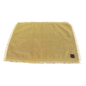 mustard fringed placemat