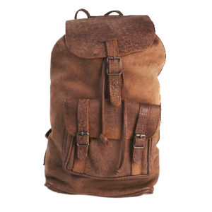 BROWN MOTTLED LEATHER BACKPACK