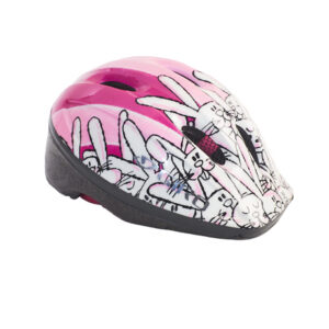 pink & white rabbits kids helmet