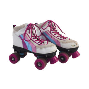 white with pink blue stripe size 5 rollerskates