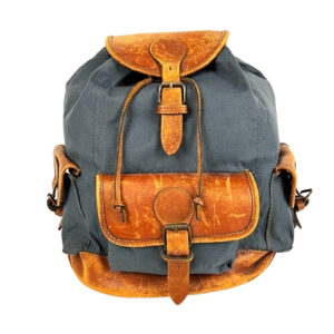 BLUE LEATHER STRAPS BACKPACK