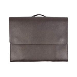 DARK BROWN FAUX LEATHER LAPTOP BAG