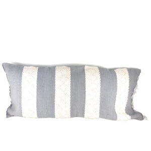 OUTDOOR WHITE GREY STRIPED RECTANGULAR