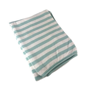 TEAL WHITE STRIPED LIGHT BLANKET