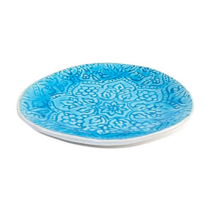 aqua patterned side plate