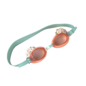 SWIM GOGGLES TEAL ORANGE FLORAL