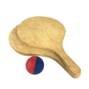 BATS WOODEN SET WITH RED BLUE BALL