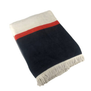 NAVY RED WHITE FRINGED TOWEL
