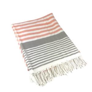 GREY WHITE PINK STRIPE SARONG