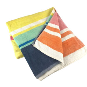 BLUE ORANGE YELLOW FADED STRIPE TOWEL