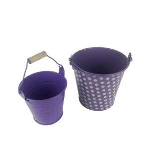 PURPLE/DOT METAL BUCKET