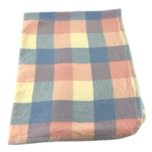 PINK BLUE CREAM CHECK WOOL