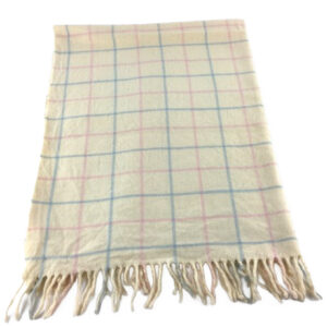 CREAM PINK BLUE LINE CHECK TASSLES