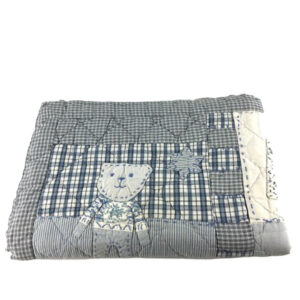 BLUE TEDDY STAR HANDMADE QUILT