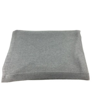 GREY KNIT BLANKET WITH BORDER