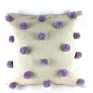CREAM PURPLE POM POM