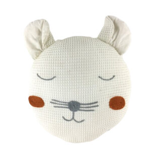 WHITE SLEEPY CAT WAFFLE COTTON
