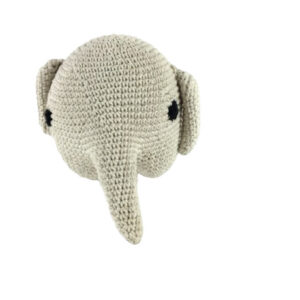 WHITE HANDKNITTED ELEPHANT