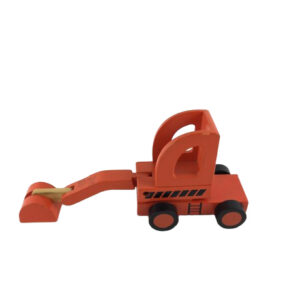 WOODEN RED DIGGER LOADER