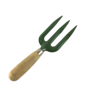 GREEN WOODEN HANDLE FORK