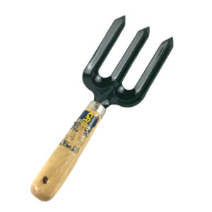 GREEN WOODEN HANDLE WORN FORK