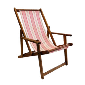 PINK CREAM STRIPED DECK CHAIR