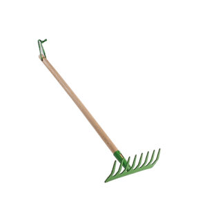 fork green metal wood handle