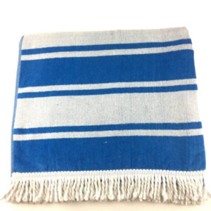 BLUE STRIPED TOWEL TASSLED