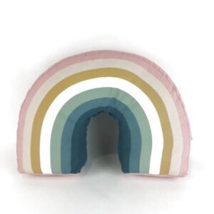 PINK BROWN BLUE RAINBOW CUSHION