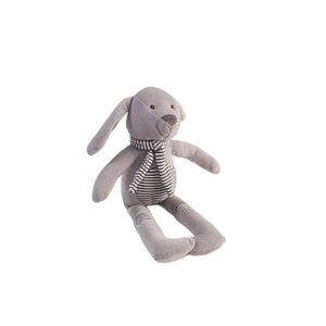 grey velvet stripy scarf dog