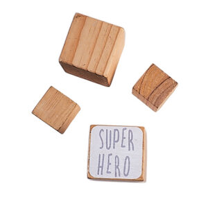 large & small square wood blocks (4)