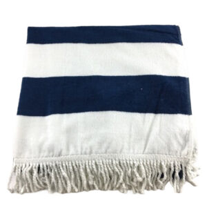 BLUE WHITE STRIPE TASSLE BEACH