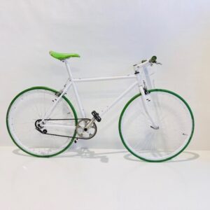 city bike white and green